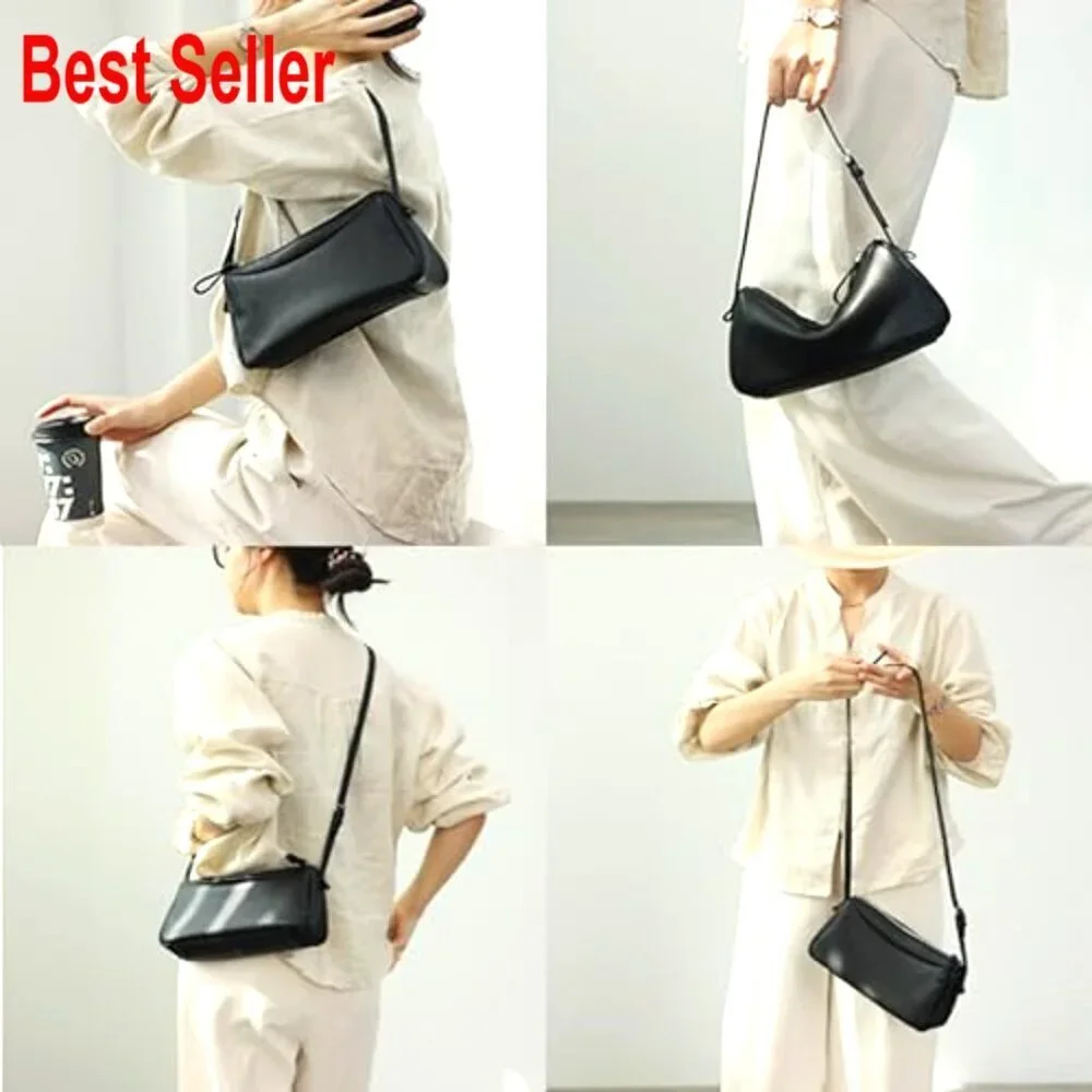 Small Leather Hobo Tote Purse, Mini Shoulder Bag Crossbody Handbag